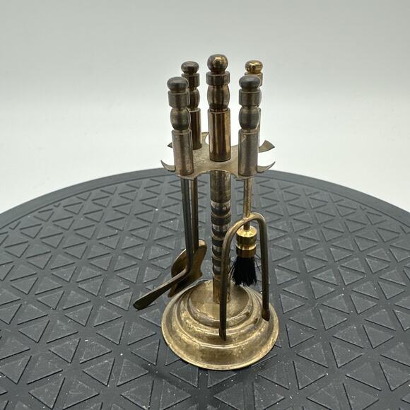 Vintage Brass Mini Fireplace Tool Set. - Picture 1 of 5